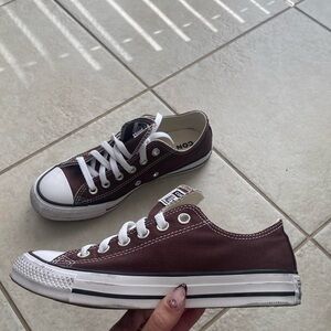 Brown (Eternal Earth) and white Converse